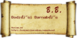 Bodzási Barnabás névjegykártya