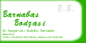 barnabas bodzasi business card
