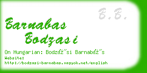 barnabas bodzasi business card